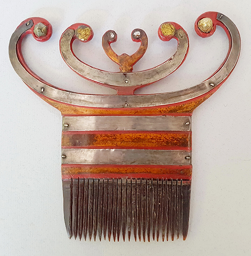 Ornamental Lacquered Comb from Indonesia